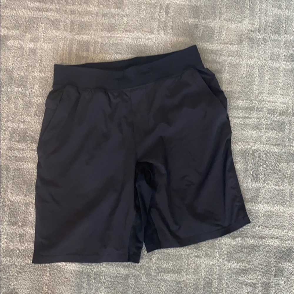 Men’s black lululemon shorts with no liner. Black